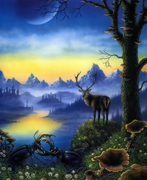 Fantasía popular Painting - alce ciervo fantasía